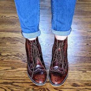 ASOS Amber Leather Lace Up Brogue Boots